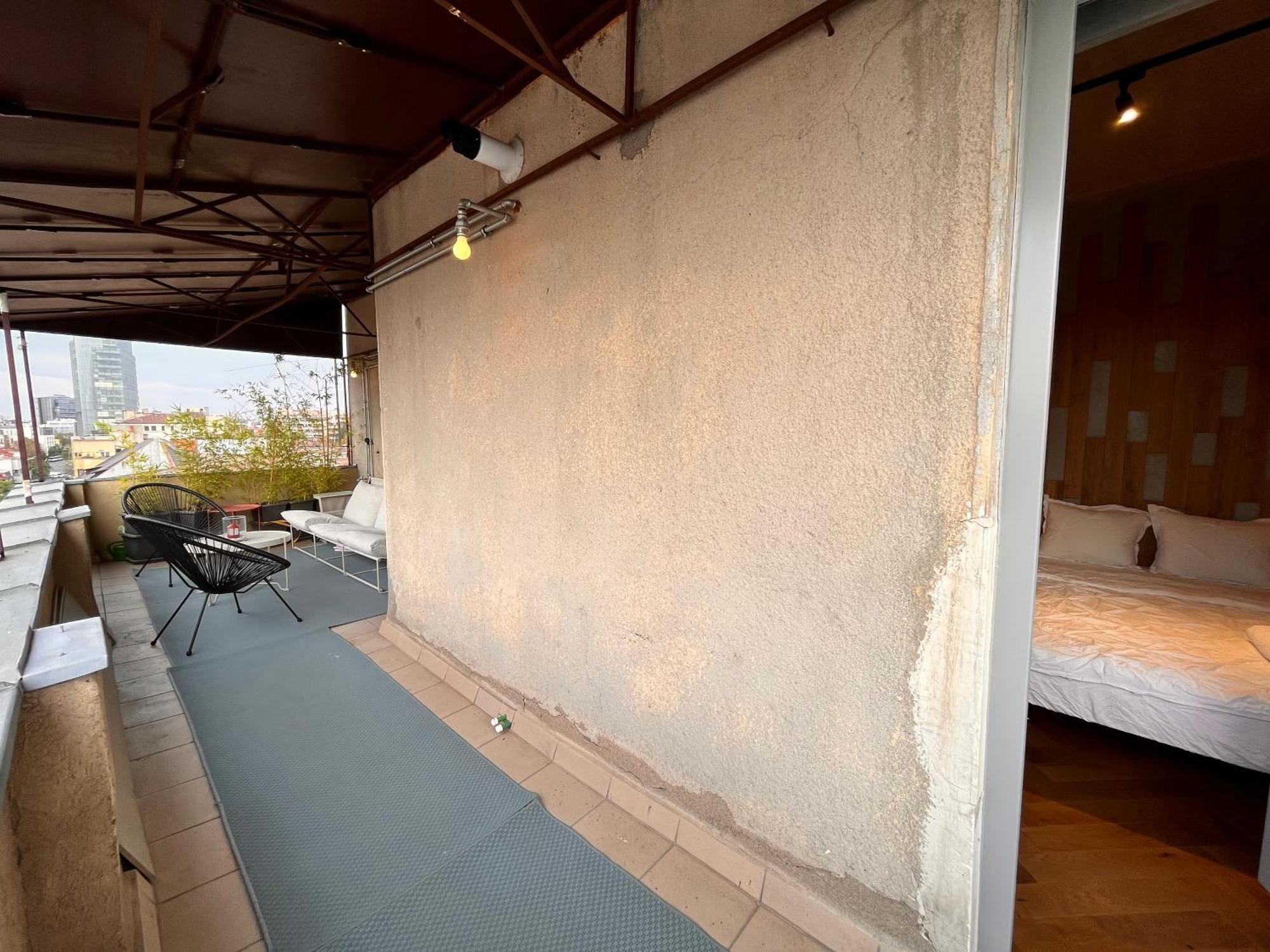Terrace View Downtown Studio Bukares Bagian luar foto